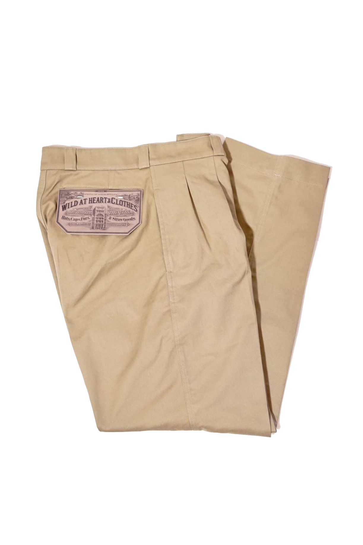 WILD AT HEART CHINO TROUSERS center crease BEIGE