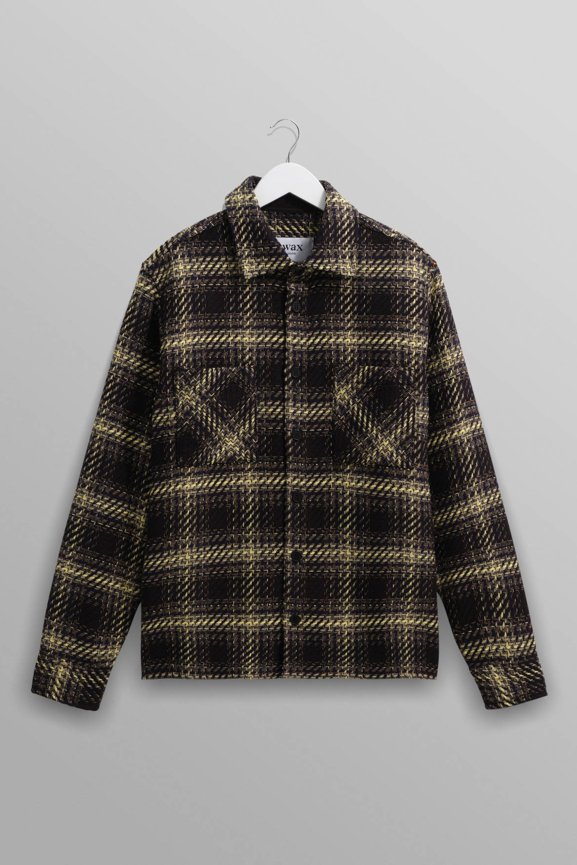 wax london Whiting - Black And Yellow Hutton Check Overshirt