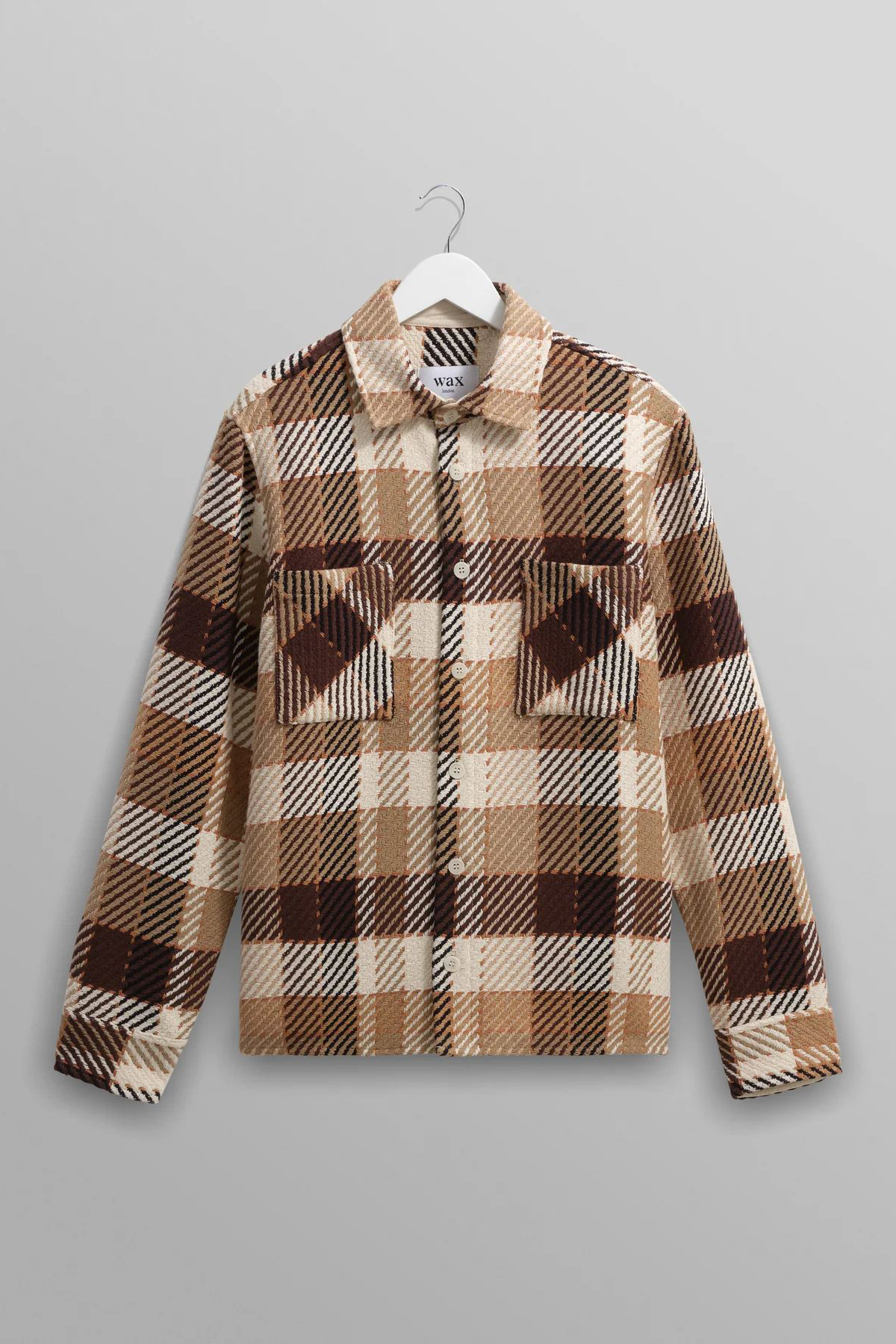 wax london Whiting - Natural And Brown Pike Check Overshirt