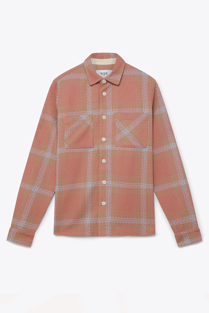 wax london "Whiting Overshirt" Pink/Blue