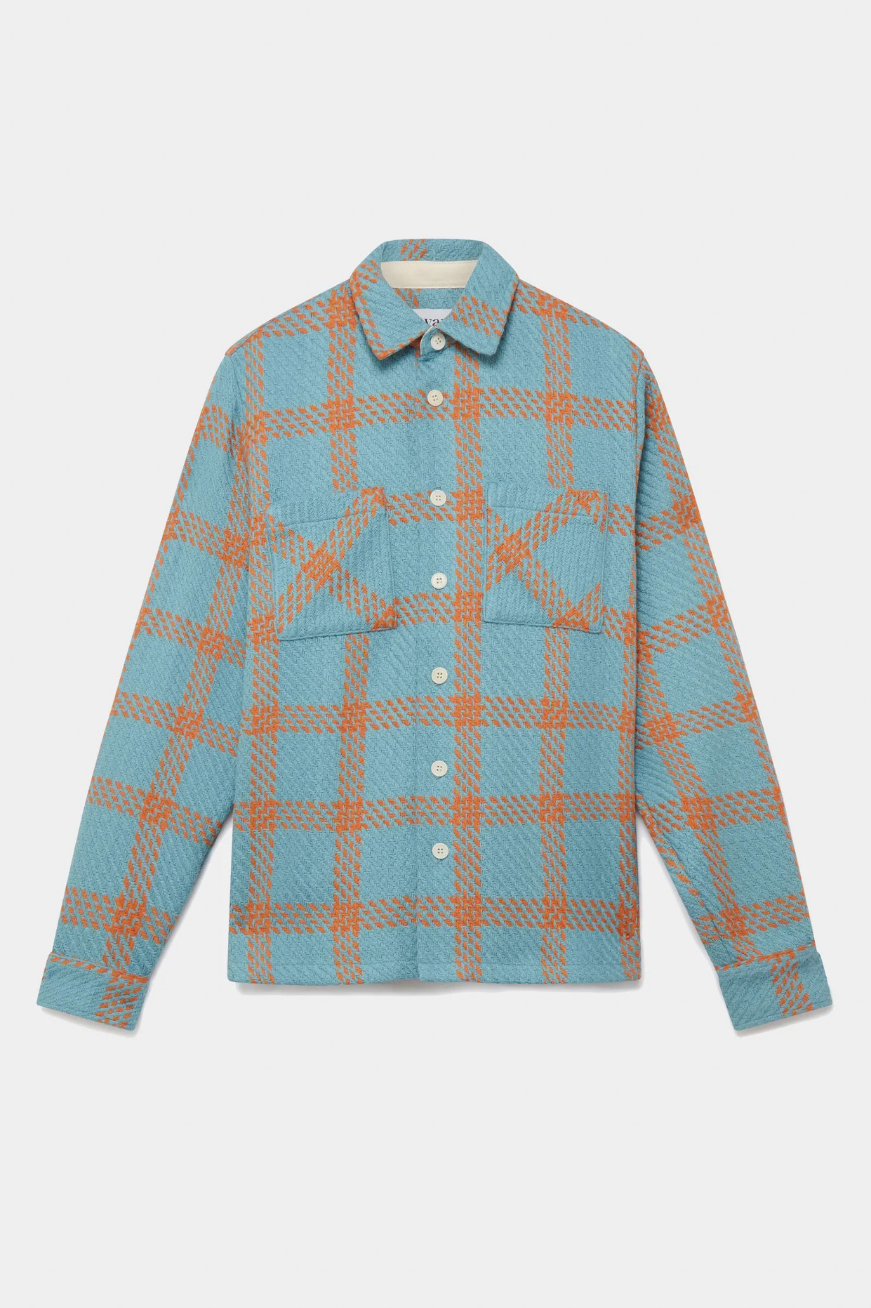 wax london "Whiting Overshirt" Teal/Orange