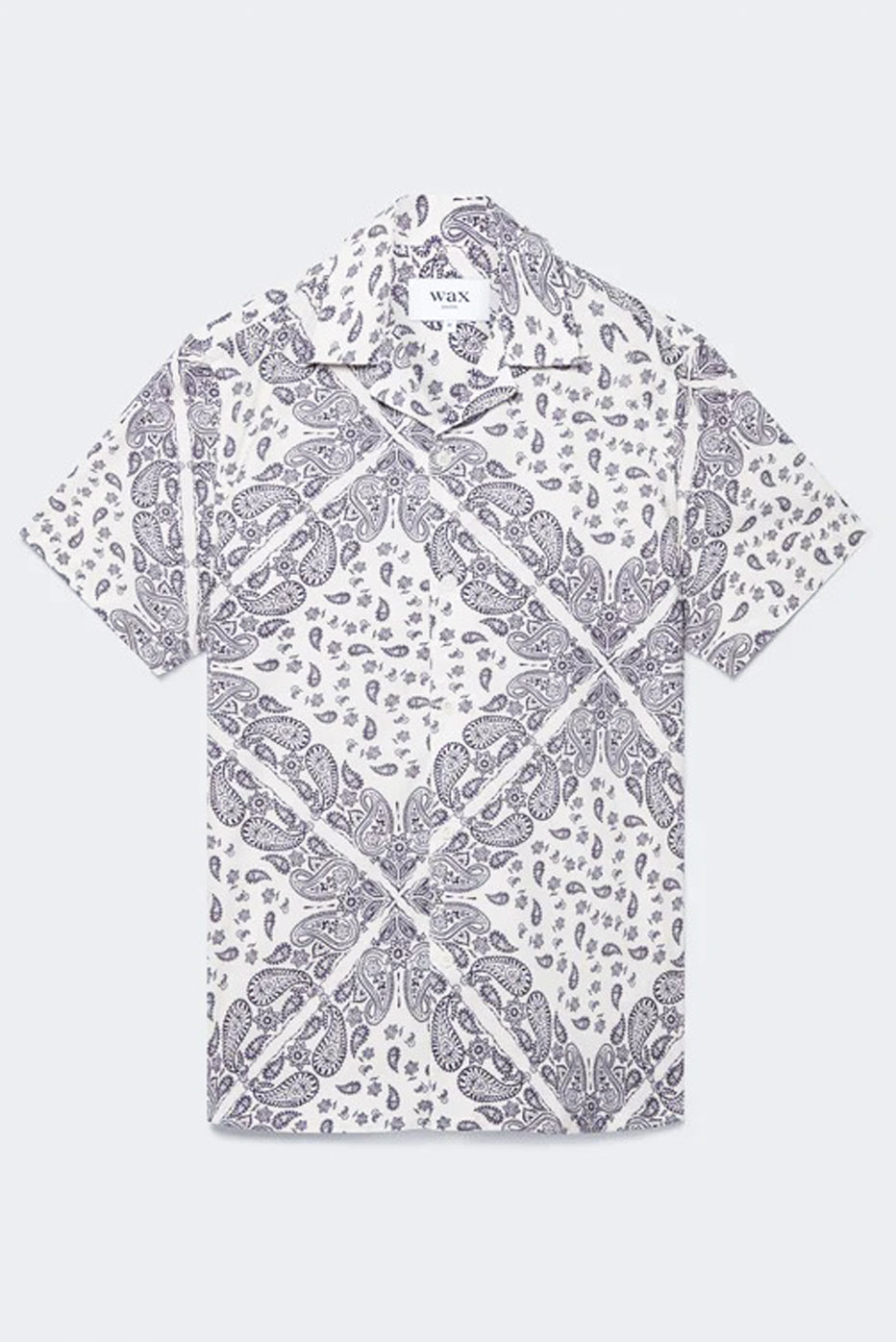 wax london "DIDCOT SS SHIRT" PAISLEY OFF WHITE/NAVY