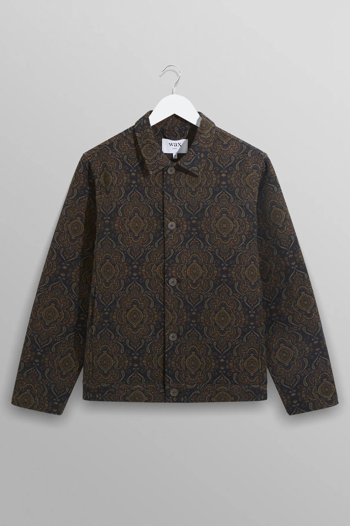 wax london "Iggy Jacket" Navy/Green Jacquard