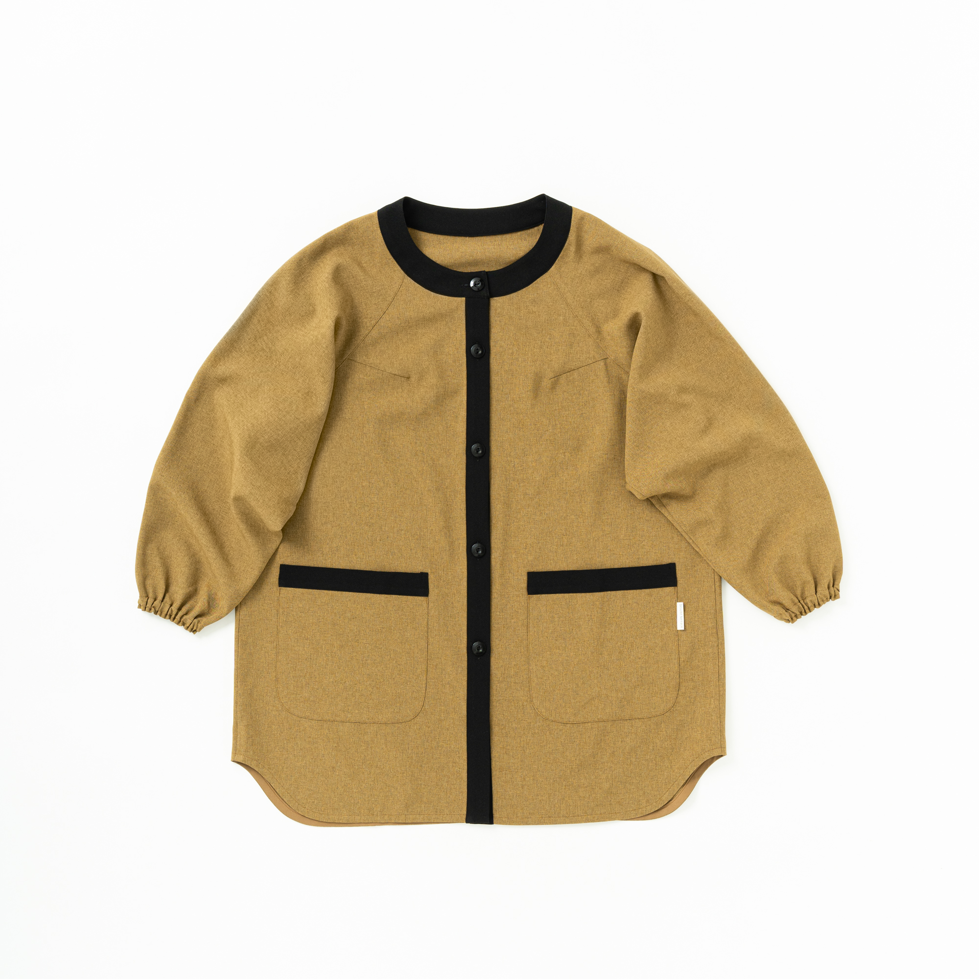 前開きかっぽう着【キャメル】ポリエステル100％・ノーアイロン