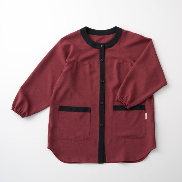 前開きかっぽう着【新色・モスグリーン×淡いモスグリーン