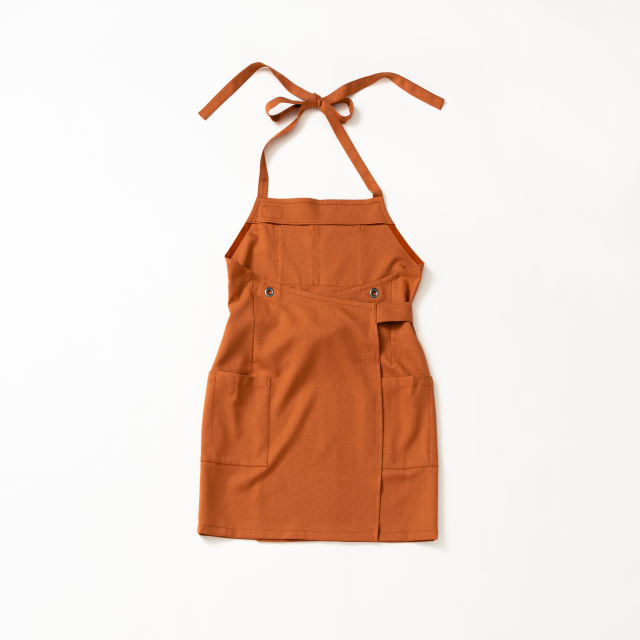 オレンジ　エプロン たすき掛けエプロン 制電 CT2566 セブンユニフォーム