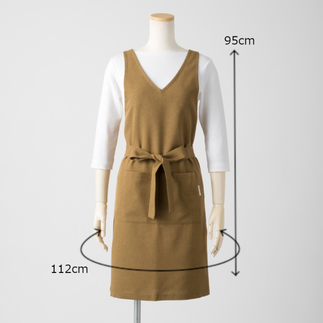 オンリーエプロン・ミディアム丈【新色・キャメル】ポリエステル100