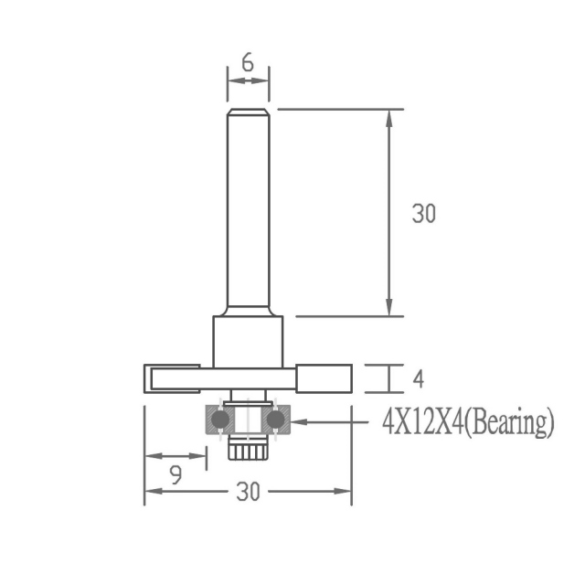 横溝ビット 幅4mm (6mm軸) ｜ルータービットBTMT