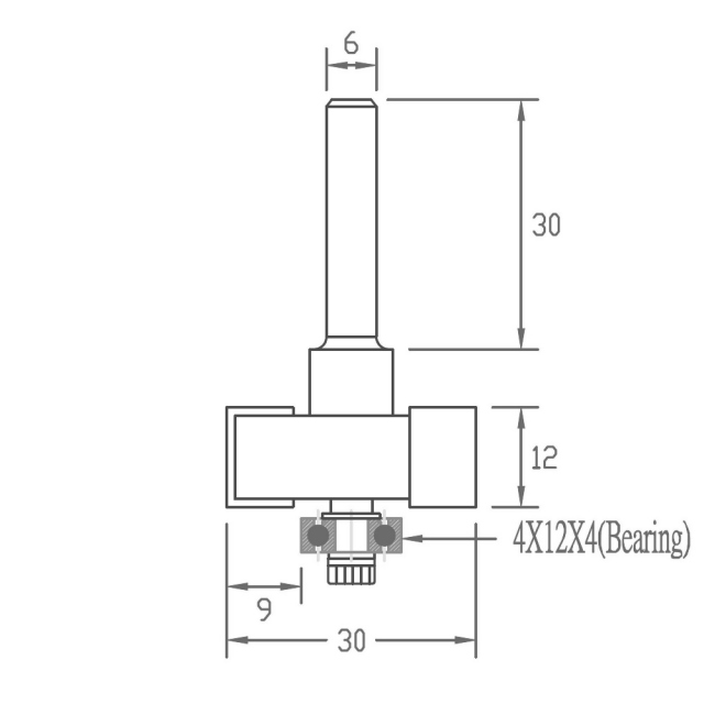 横溝ビット 幅12mm(6mm軸) ｜ルータービットBTMT