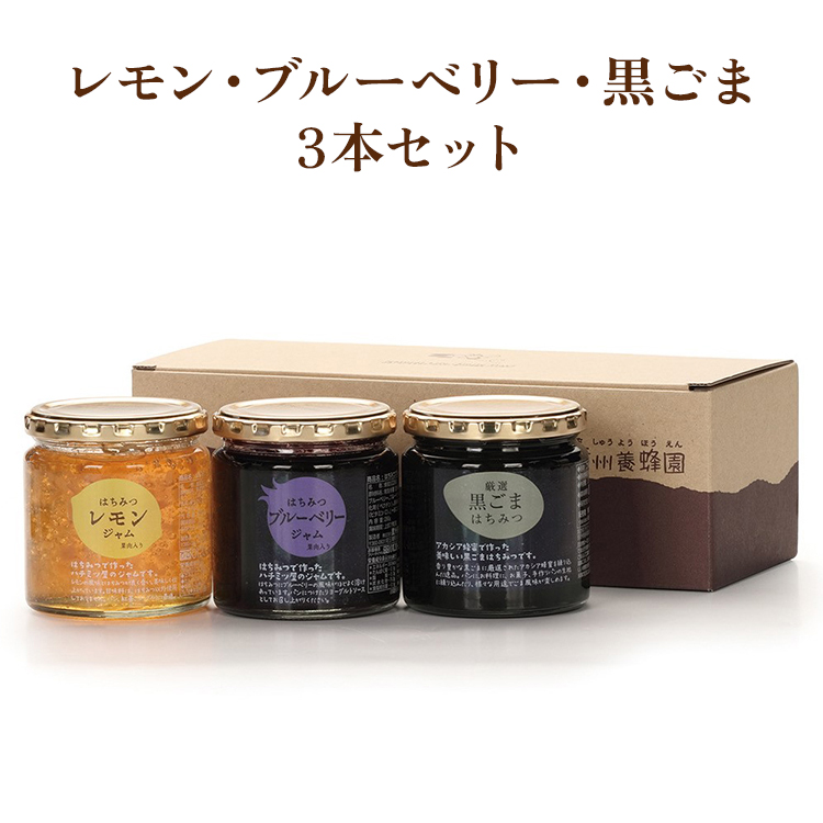 レモン・ブルーベリー・黒ごま3本セット　