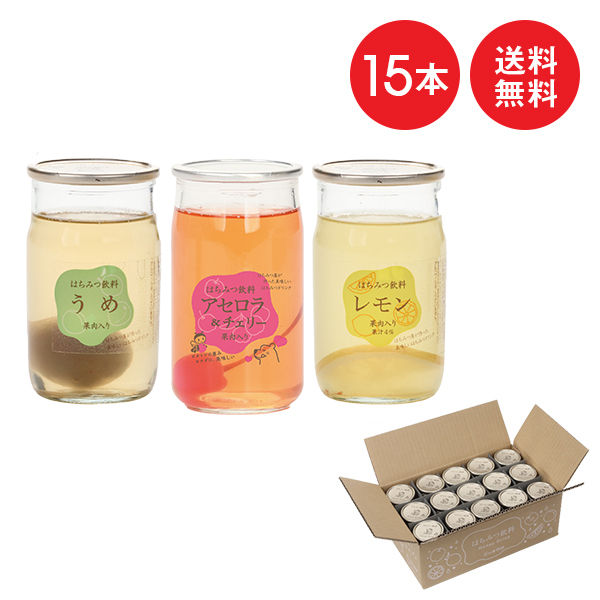 【季節限定】ハニードリンク　はちみつ飲料『３種類詰合せ』15本★ 送料無料※本州地域限定　　　
