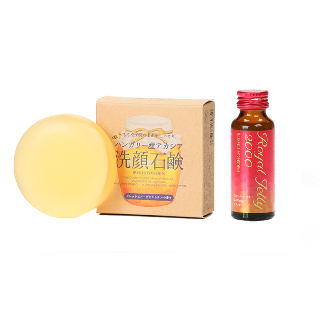 【はちみつの日特別キャンペーン】ハンガリー産アカシアはちみつ洗顔石鹸80g＋ローヤルゼリードリンク