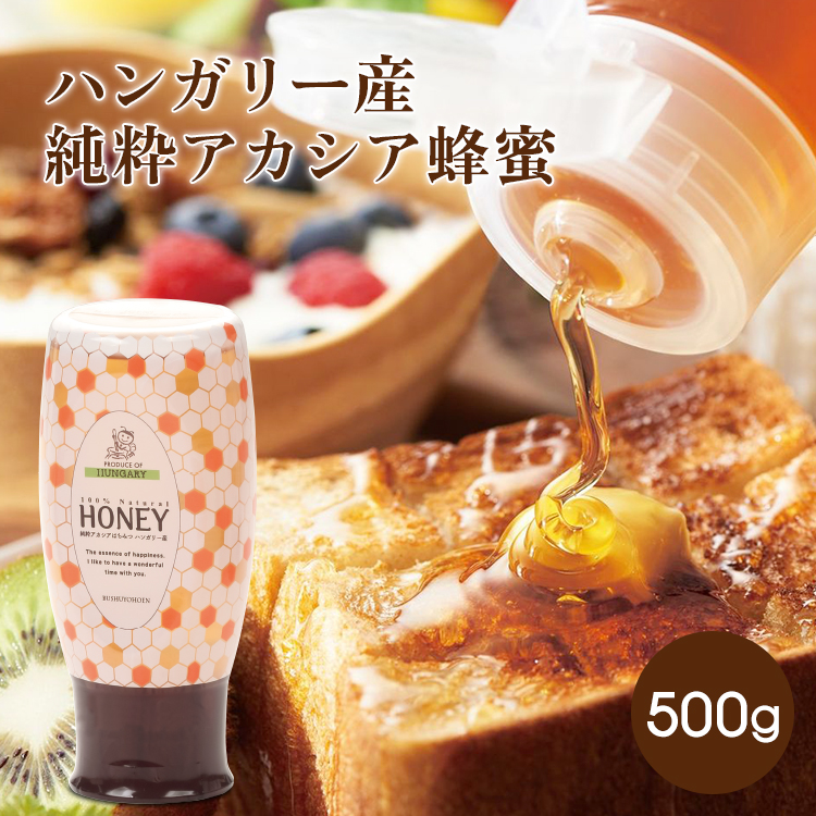 ハンガリー産 純粋アカシア蜂蜜500gスタンドボトル　【はちみつの日】