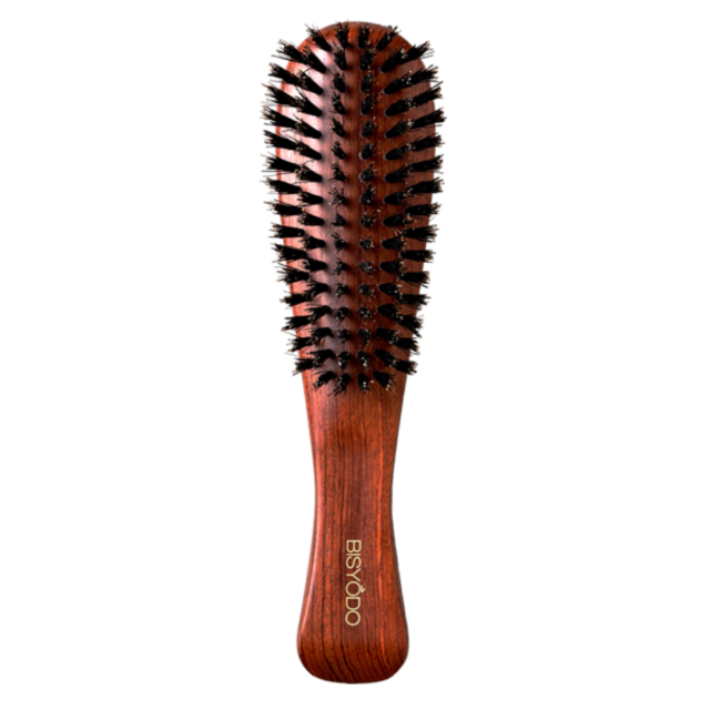 BISYŌDŌ 天然毛ヘアブラシ HB-01 BISYODO天然毛ヘアブラシ。地肌の血流を促し、キューティクルを