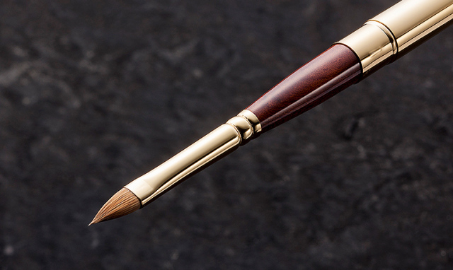 ウエダ美粧堂 　キャップ付リップブラシ （丸平） コリンスキーの携帯丸平型リップブラシ