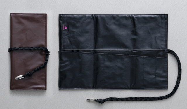 ウエダ美粧堂 組紐筆ケース（メイクブラシケース）（ブラウン/ブラック）