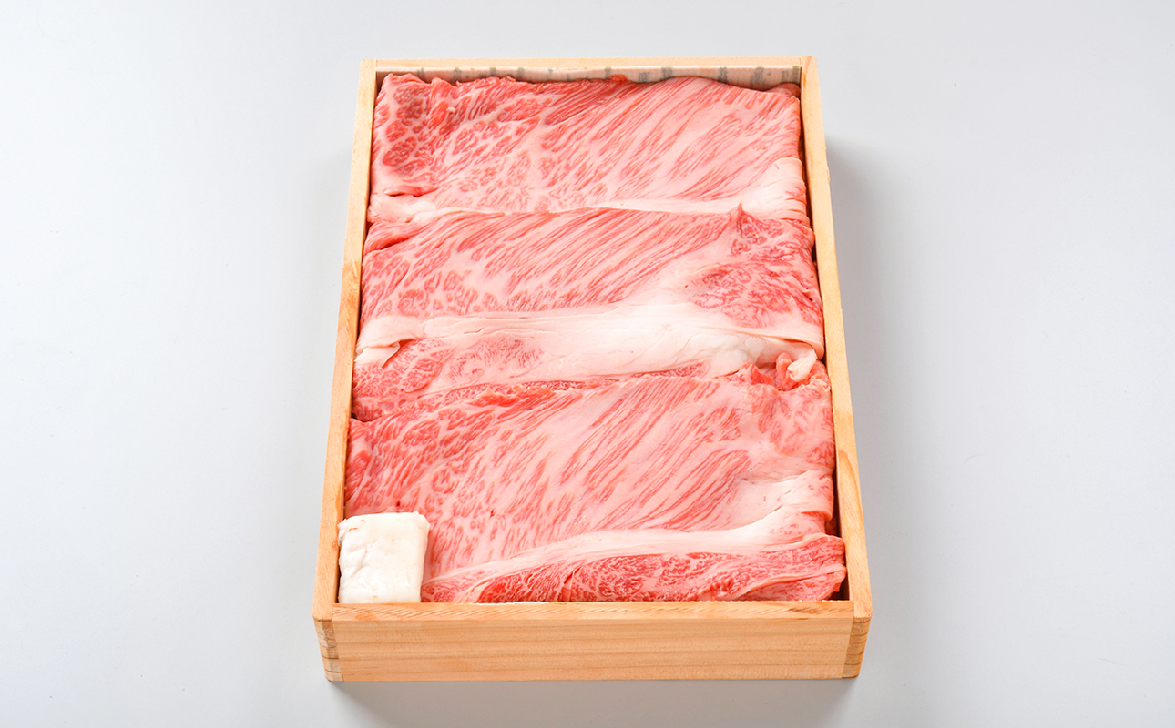 黒毛和牛すき焼き肉 (肩ロース・ロース)贈答用木箱入りギフト 1kg