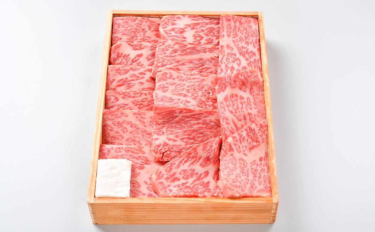 黒毛和牛あみ焼肉 (特選ロース)贈答用木箱入りギフト 500g