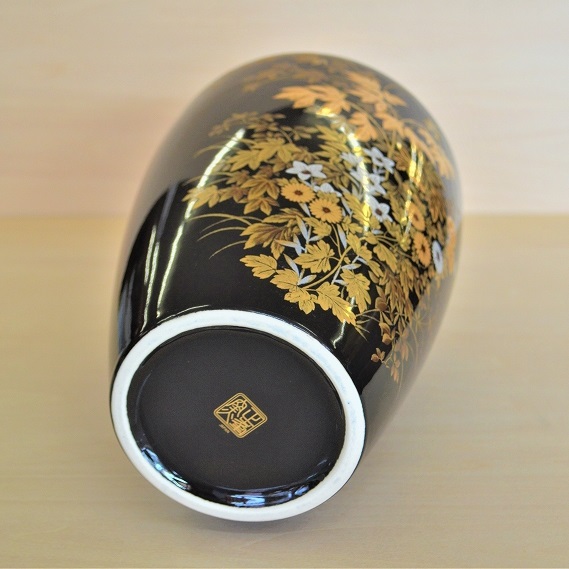 ❴♦期間限定4月15日迄大特価カメイ花瓶・金粉入りインテリア❨新品❩★1点物★ 天目 金秋草 カメ型 仏壇の心