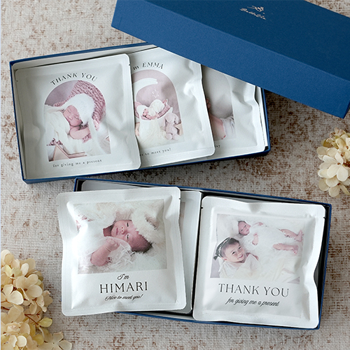 出産内祝い米　写真入り３個・６個セット