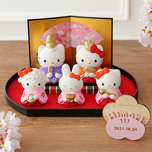 【初節句 ひなまつり 雛人形】ハローキティとひなまつり 日本製 五人飾り