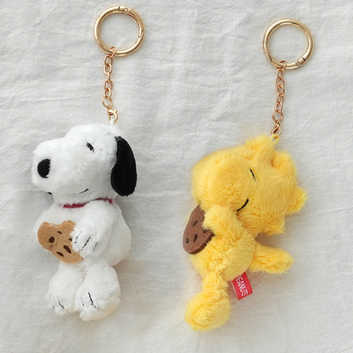【単品ぬいぐるみ】スヌーピー ふわくた カラビナ ぬいぐるみ クッキー