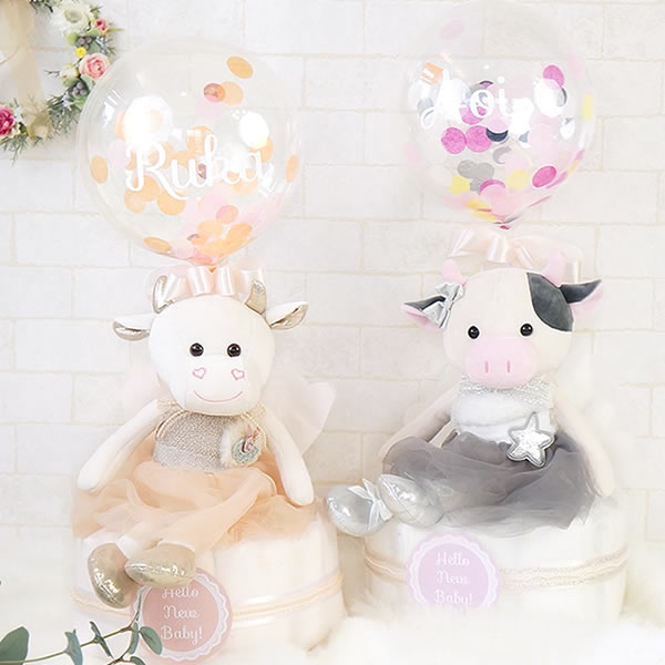 Cow ballerina Diaper Cake