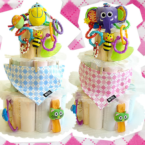 【おむつケーキ】ラトルタワーケーキ