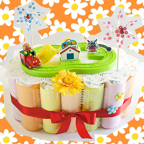 【おむつケーキ】おふろで走るよ！アンパンマンおむつケーキ