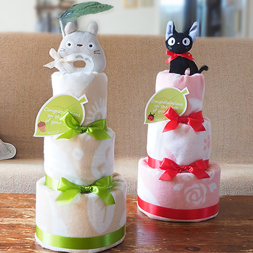 【おむつケーキ】トトロ＆ジジ ブランケットおむつケーキ