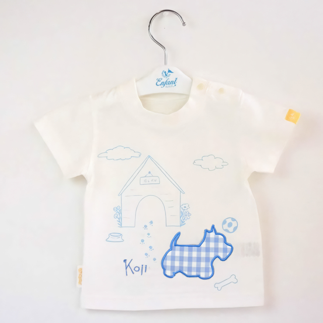【アンファン】プリティパッチTシャツBlue Checked