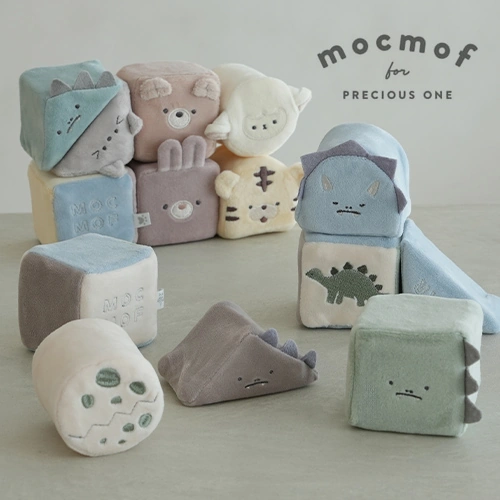 【出産祝い】mocmof （モクモフ）やわらか 動物 ブロック