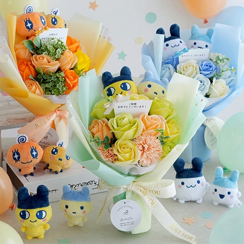 たまごっち ニコぬい ソープフラワーブーケ