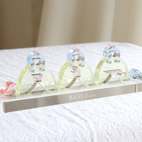 【出産祝い 誕生日】Lumiere Hinamatsuri  アクリルひな人形 三人官女 単品(日本製)