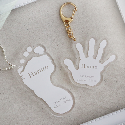 名入れ】手形足形アクリルキーホルダー