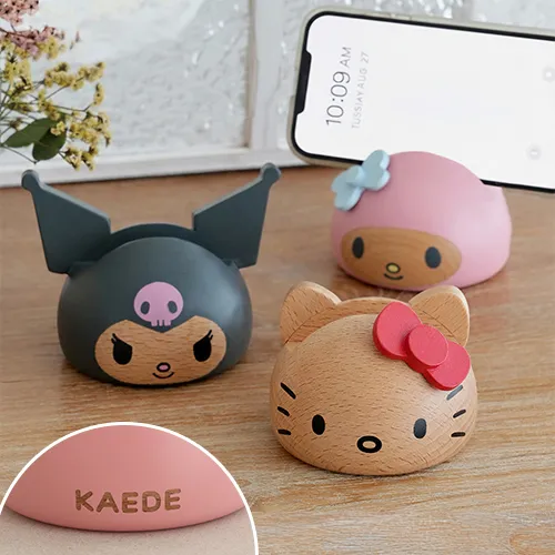 サンリオ 木製スマホスタンド ハローキティ マイメロディ クロミ