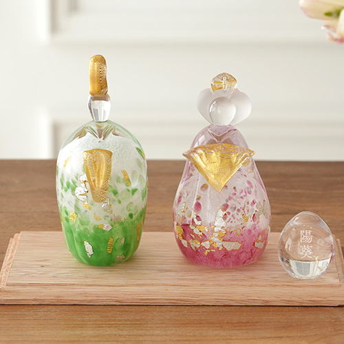 雛人形セット 桜装飾付き 雛人形】ケース飾り 親王飾り「桜リボン金ぼかし」(322590)ひな人形