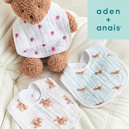 【出産祝い おくるみ】aden + anais　gelato pique スナップビブ　2枚入り