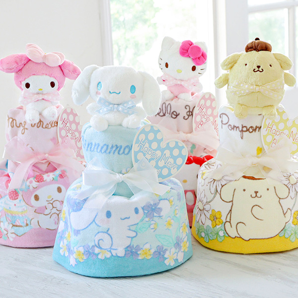 出産祝い おむつケーキ サンリオタオルおむつケーキ