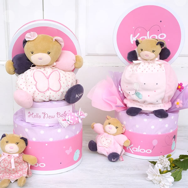 【おむつケーキ】Kaloo(カルー)プティローズくまちゃんおむつケーキ
