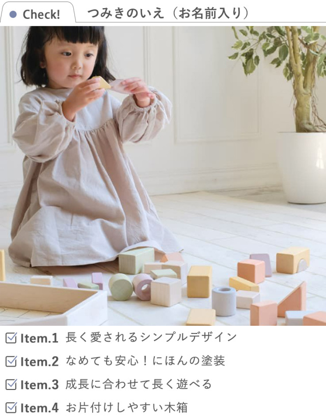 1歳誕生日 名入れ】つみきのいえ（お名前入り） エド・インター NIHON