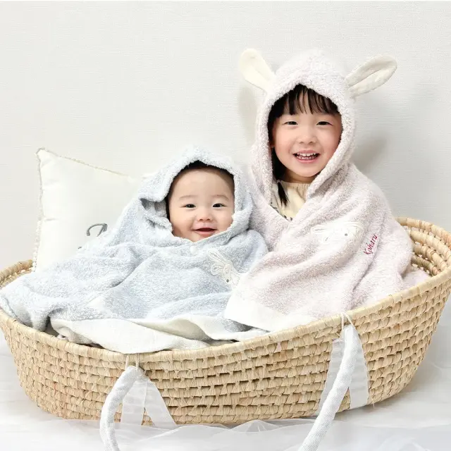出産祝い おくるみ】Choetto（シュエット）フード付きバスタオル＋