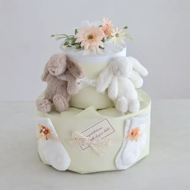 Mi-♡専用 おむつケーキ双子ちゃん2点 おむつケーキ 双子】ジェリーキャットツインズ おむつケーキ
