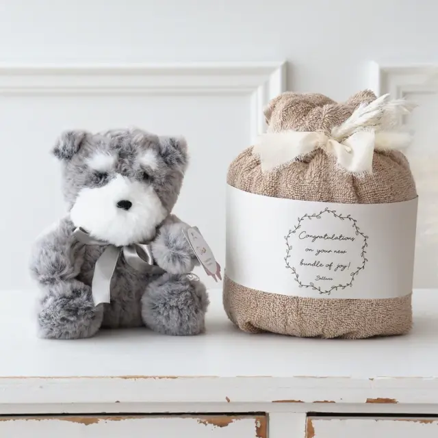 出産祝い】TINOふわぬい おむつケーキ クリアバッグ ギフトセット