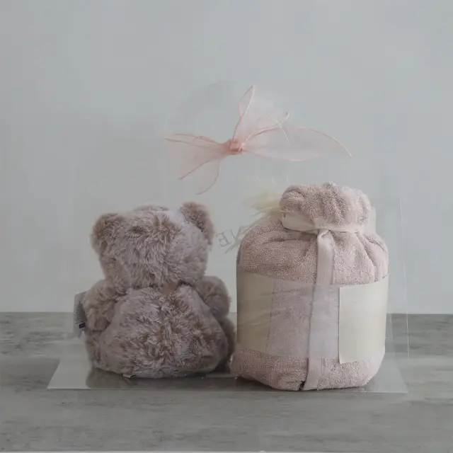 出産祝い】TINOふわぬい おむつケーキ クリアバッグ ギフトセット