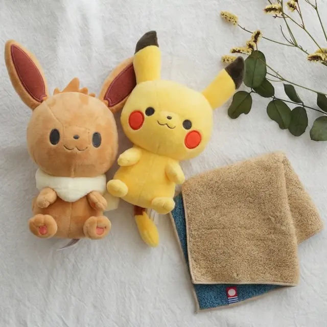 モンポケ ぬいぐるみ ナチュラルタオル おむつケーキ ピカチュウ イーブイ