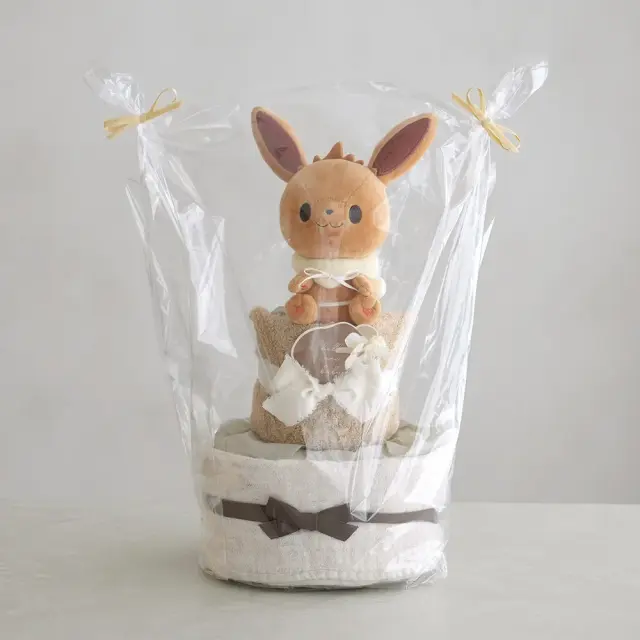 モンポケ ぬいぐるみ ナチュラルタオル おむつケーキ ピカチュウ イーブイ