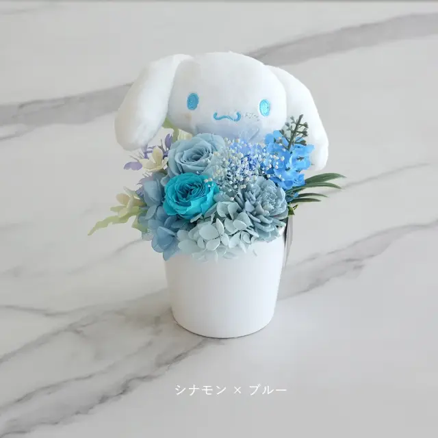 プリザーブドフラワー ぬいぐるみ付き カレンポット