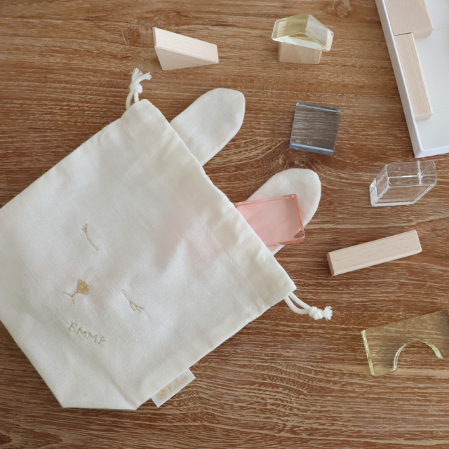 名入れ 入園祝い】ベルビーアンファン ラパン 巾着バッグ（小）