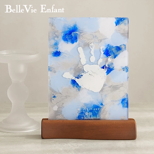 【１歳誕生日 ハーフバースデー】ファーストアート 手形足形 アクリルボード　ベルビーアンファン